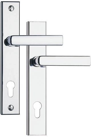 Feronerie de securitate 807, interax 90 mm, crom satinat/inox