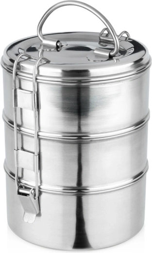 Vilde, recipient din inox pentru transportul mâncării, cu 3 etaje, 3× 900 ml
