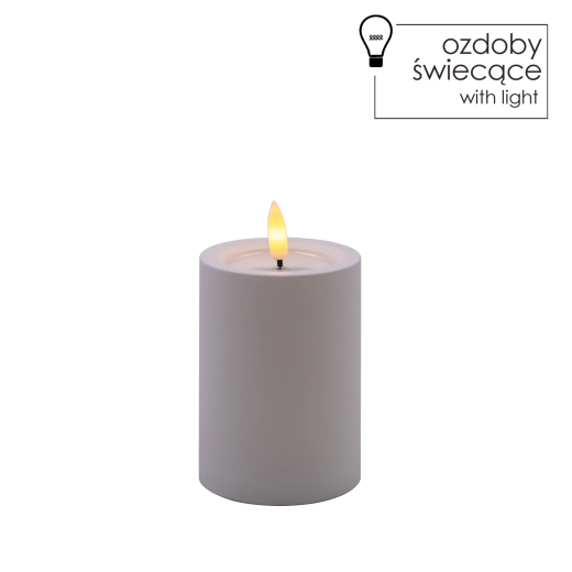 Lumânare LED albă 7 x 10 cm cu flacără pâlpâitoare