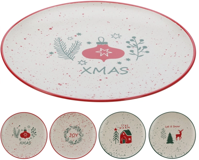 Farfurie de Crăciun din ceramică de gresie 26,5 cm