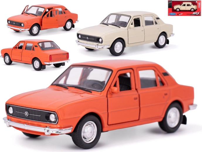 Model auto metalic Škoda 105L 1976 cu mecanism pull-back – Welly 1:36