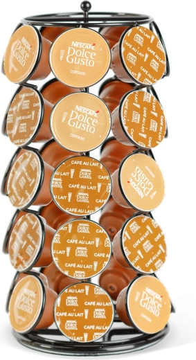 Suport metalic rotativ pentru 35 de capsule Dolce Gusto, negru