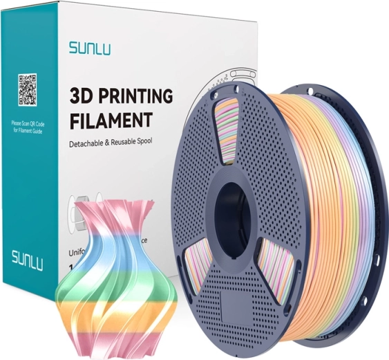 Filament Sunlu PLA+ silk curcubeu 04 1,75 mm 1 kg