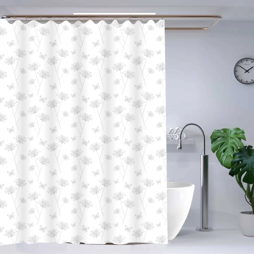 Perdea de duș TORO Premium cu model floral 178 × 199 cm