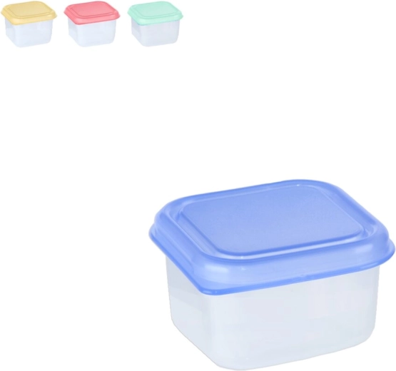 Cutie mini pătrată din plastic 0,1 l – mix colorat