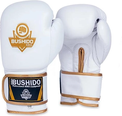 Mănuși de box DBX BUSHIDO – alb‑aurii
