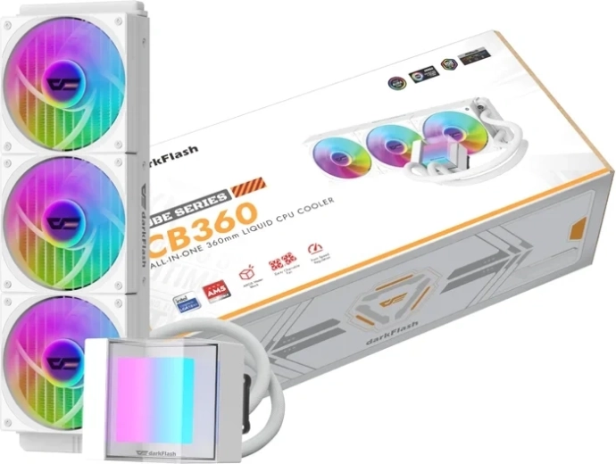 Răcitor cu lichid pentru procesor DarkFlash CB360 360mm ARGB alb