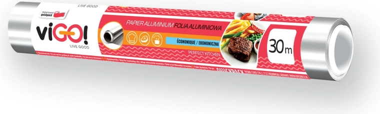 Folie de aluminiu 30 m × 28 cm, 8,5 µm