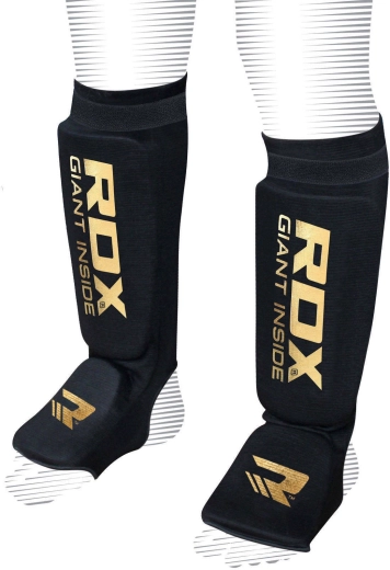 RDX apărătoare de tibie și rist Hosiery Shin Instep Foam negru/auriu – mărimea XL