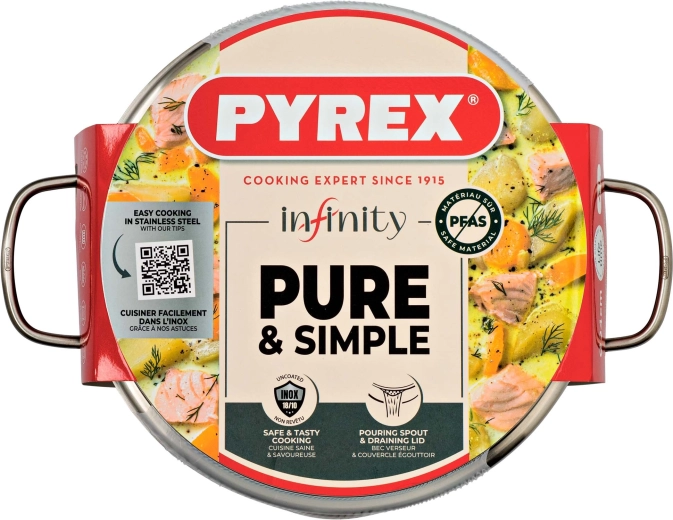 Oală din inox Infinity cu capac din sticlă 24 cm, 4 l