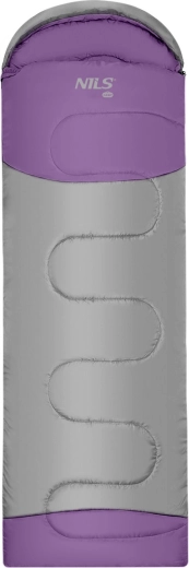 Sac de dormit Nils Camp – tip pătură, gri‑mov