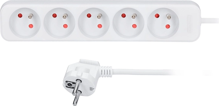 Solight prelungitor 5 prize 3 m alb