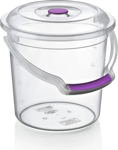 Găleată din plastic transparent cu capac 5 l