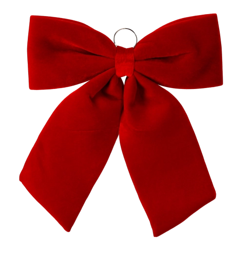 Cocardă de Crăciun 60 cm roșie din velur