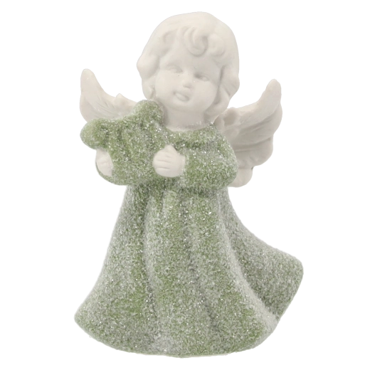 Figurină decorativă cu îngeraș verde, modele mixte - 1 bucată