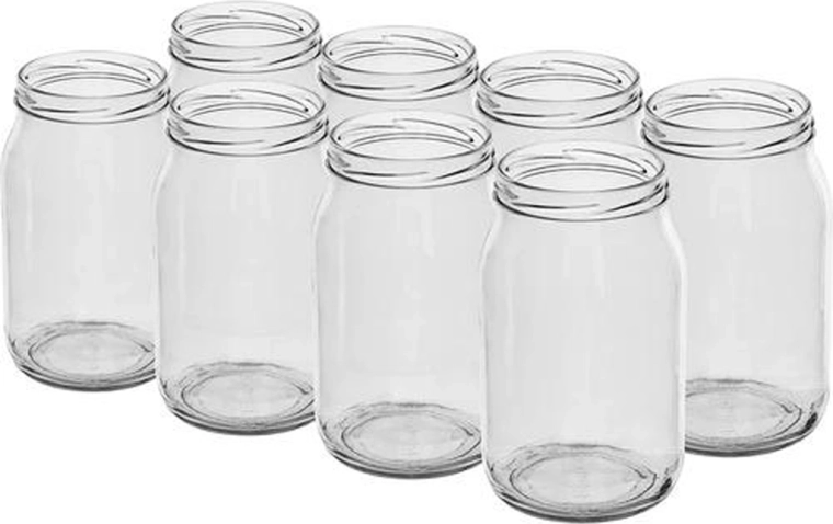 Borcane pentru conservare 900 ml cu capac cu filet, set 8 buc