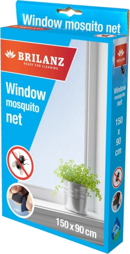 Plasă de fereastră împotriva insectelor 150 × 90 cm cu scai – albă