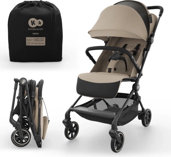 KINDERKRAFT Nebo Soft Beige cărucior sport de călătorie pentru avion