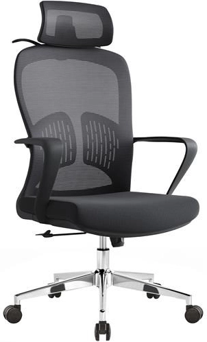 Scaun de birou ergonomic Baby Mix cu tetieră și suport lombar, negru