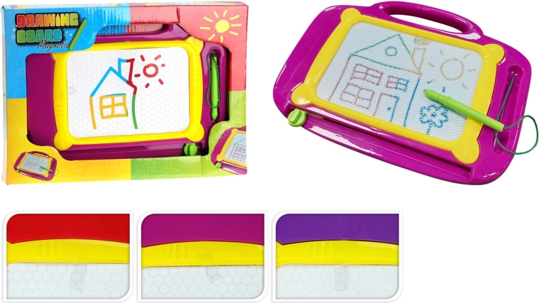 Tăbliță magnetică de desen cu creion 25 × 18,5 cm – mix de culori