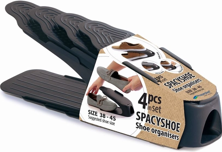 Set de organizatoare pentru pantofi Prosperplast Spacyshoe, antracit, 4 buc.