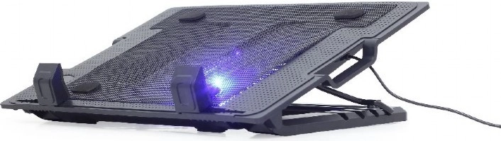 Suport de răcire pentru laptopuri până la 17″ cu ventilator și iluminare LED