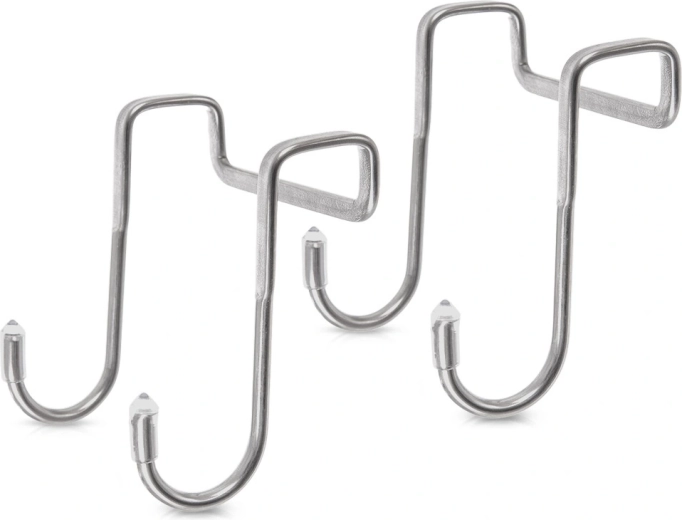 Cârlige duble din oțel pentru ușă, 2 buc.