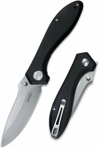 briceag de buzunar Kubey Ruckus Black 8,4 cm G10 cu clips