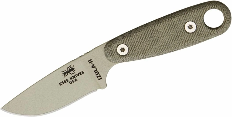 ESEE Izula II Desert Tan cuțit de supraviețuire cu micarta și teacă