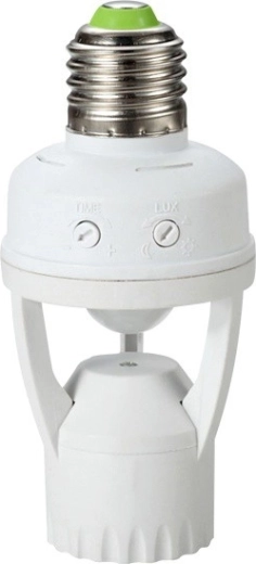 Soclu E27 pentru bec cu senzor PIR de mișcare și amurg 360° MACLEAN
