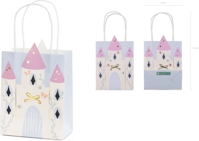 Pungă cadou cu motiv de castel 14 × 8 × 20 cm (mix)