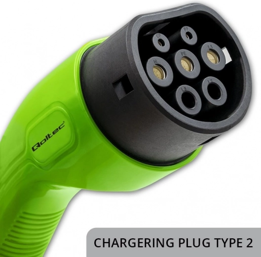Încărcător mobil pentru mașini electrice Qoltec 11 kW cu afișaj și reglaj