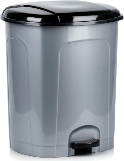 Coș de gunoi din plastic cu pedală 50 l, gri