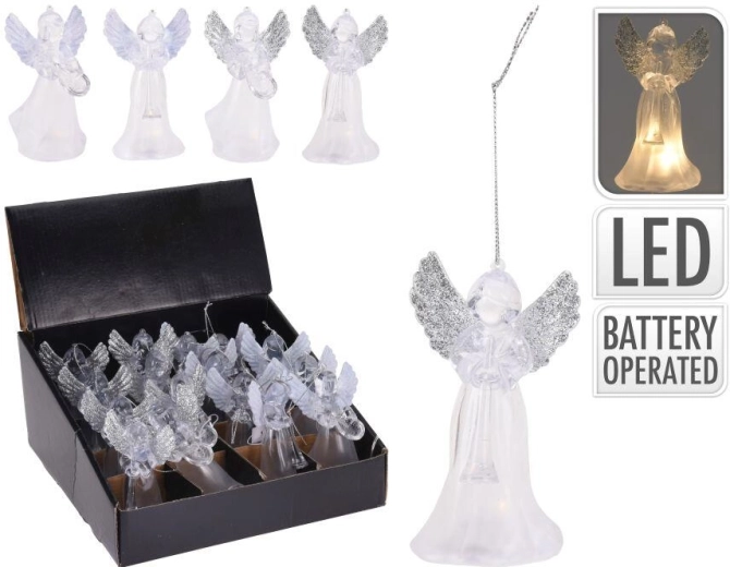 Decorațiune LED suspendată înger 11,5 × 6,5 × 6,5 cm