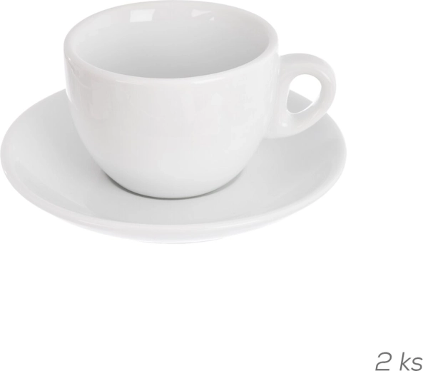 Ceașcă din porțelan pentru cappuccino cu farfurioară Mona, 2 buc., 210 ml