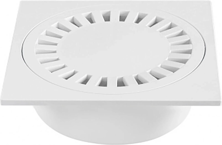 Sifon de pardoseală din polipropilenă, alb, DN 150 × 150 × 50/84