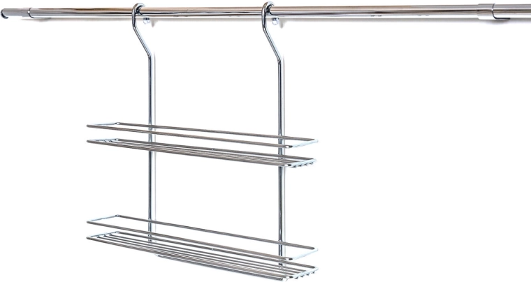 Etajeră suspendată cu două niveluri din oțel cromat 37 × 37 × 9 cm