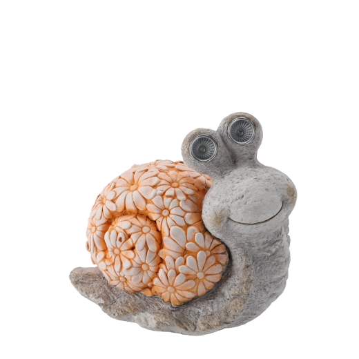 Melc de grădină cu iluminare LED solară în ochi