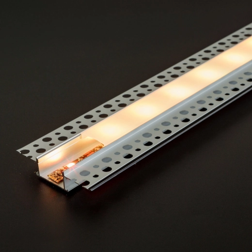 Profil LED din aluminiu, tencuibil, încastrat în gips-carton, 1000 × 58 × 13 mm