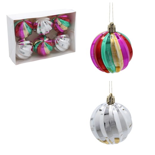 Set de globuri de Crăciun în formă de dovleac 6 cm, mix de culori (6 buc)