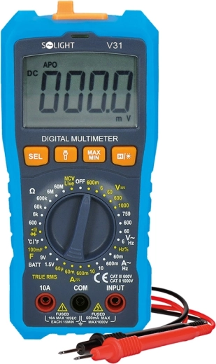Multimetru digital Solight true RMS cu NCV și măsurarea temperaturii