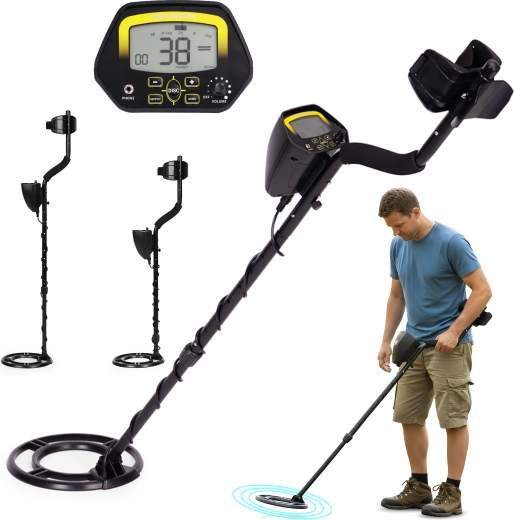 Detector de metale cu afișaj LCD și 3 moduri pentru căutarea aurului, argintului și monedelor