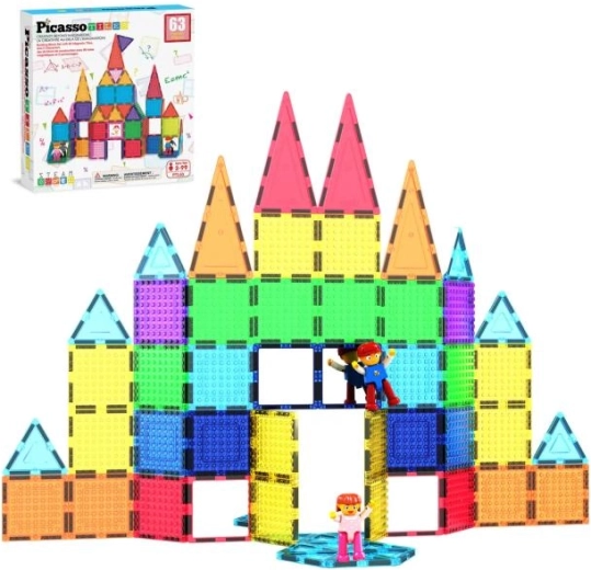 Picasso set de construcție magnetic 63 de piese