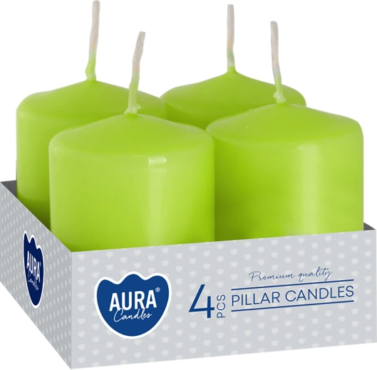 Lumânări de Advent verde măsliniu 60 × 40 mm (4 buc.)