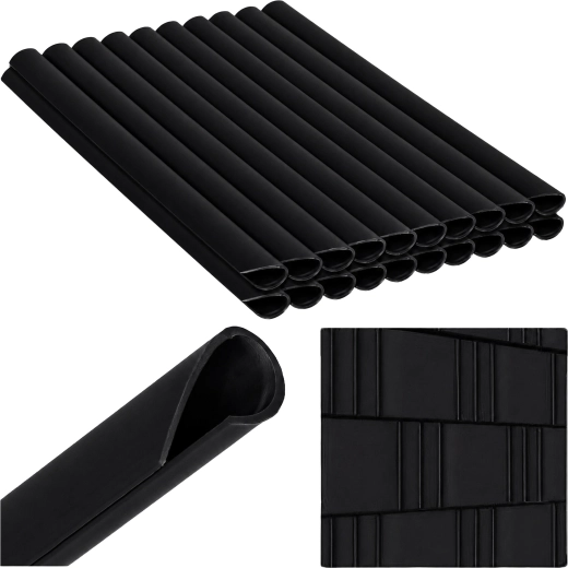 Cleme de montaj negre pentru bandă de gard 19 cm, 20 buc.
