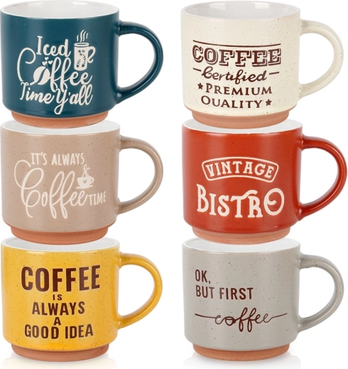 Set de căni ceramice 230 ml, 6 bucăți