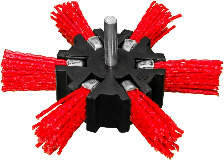 Perie circulară de lustruire pe coadă 100 mm cu fibre de nylon 27 mm