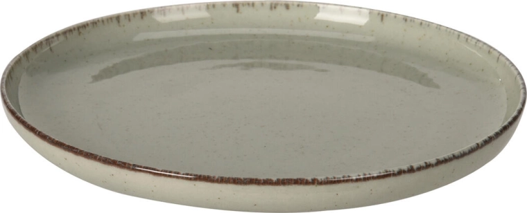 Farfurie de desert din porțelan 19 cm cu margine maro verde deschis