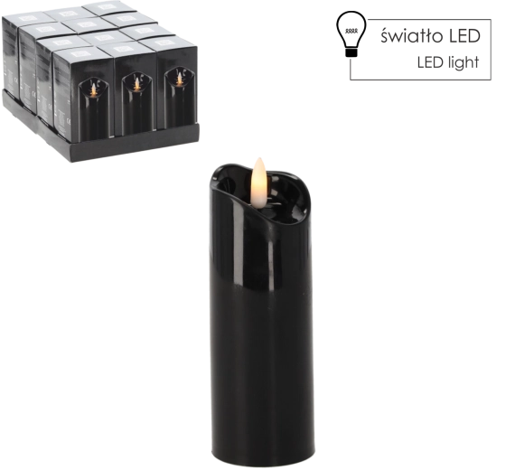 Lumânare LED 5 × 15 cm neagră