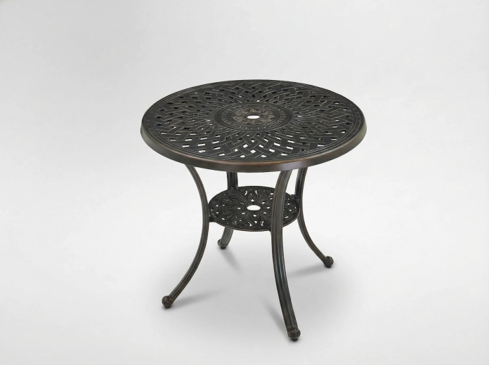 Masă de grădină din aluminiu MONDRICH, bronz antic, rotundă Ø78 × 70 cm